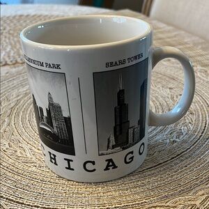 White and Black Chicago Skyline Mug by City Merchandise XL Size